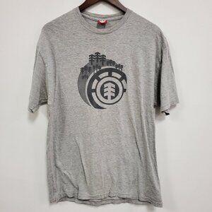 VTG Element Mens Y2K Skater Graphic T Shirt Size L Gray Streetwear Short Sleeve